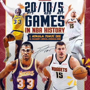 如意体育app-约基奇超越贾巴尔，成NBA历史20+10+5场次第一人|体育数据分析|尼古拉-约基奇|球员|比赛_新浪体育_新浪新闻